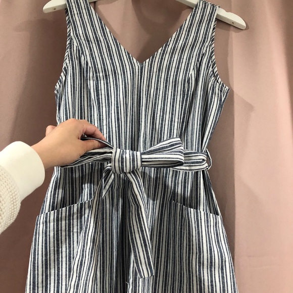 **SOLD** Striped Linen Mini Dress - Picture 3 of 4